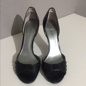 Guess Leather Open Toe Heels Sz 8